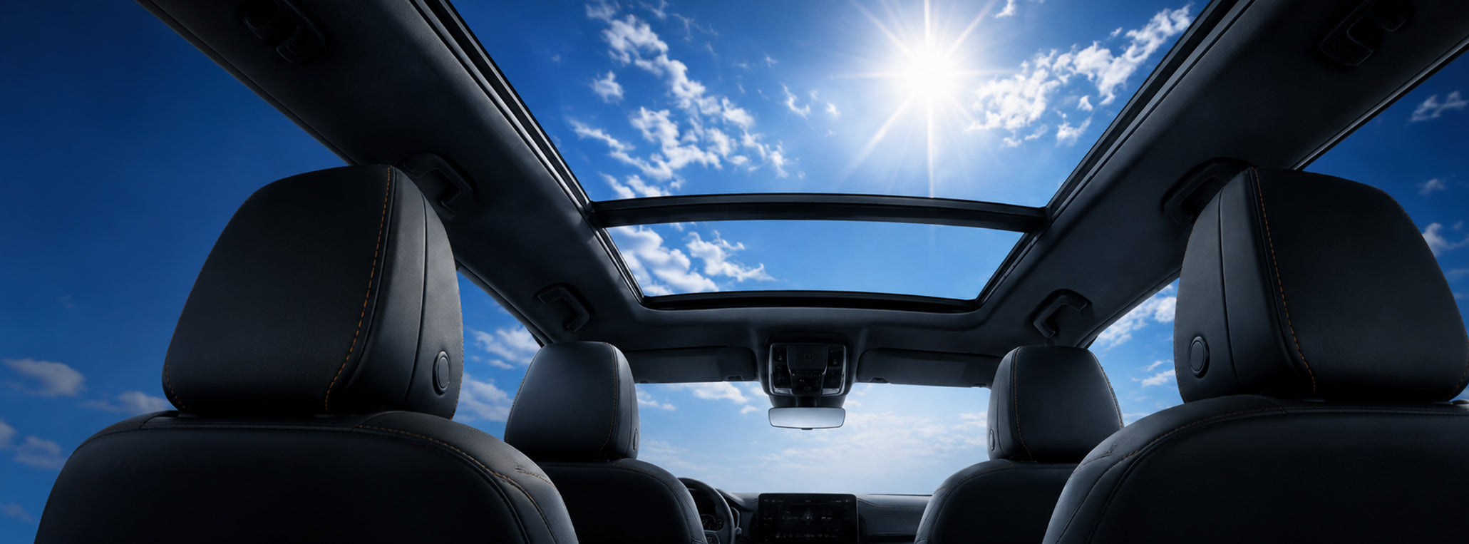 Thermexor coating kit inside a vehicle with a panoramic glass roof